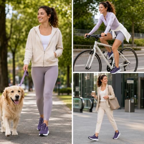 Image of Wide Toe Box Shoes Women Slip on Sneakers with Arch Support, Extra Wide Width Comfort Walking Shoes for Plantar Fasciitis, Zero Drop Cushion Tennis Gym Shoes