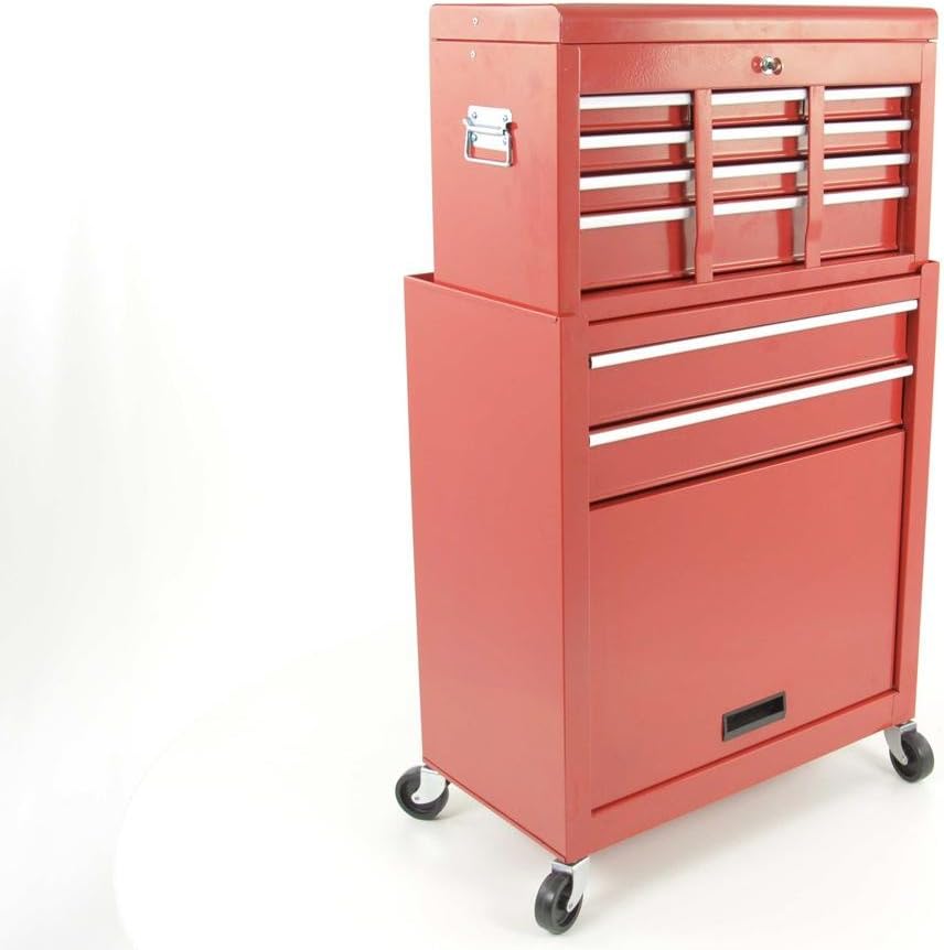 FK Automotive Tool Set with Tool Box, Tool Cabinet on Wheels Red ...