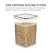 Vtopmart 4 PCS Large Food Storage Containers 5.2L / 175oz, 4 Pieces BPA Free Plastic Airtight Canisters for Flour, Sugar, Baking Supplies, Rice with Lids, 4 Measuring Cups and 24 Labels, Black