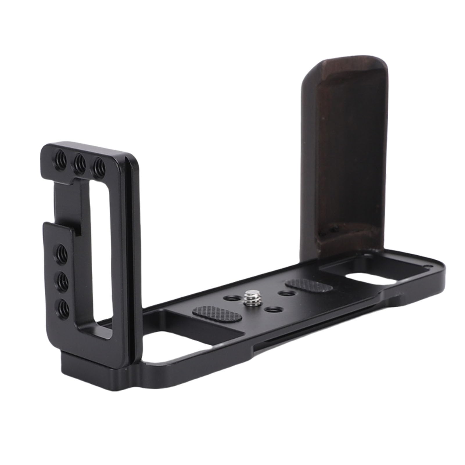 Staffa a L in Alluminio per GFX50R, Impugnatura Laterale | Piastra a sgancio rapido con impugnatura in legno, supporto per slitta fredda, fori per viti da 1/4 di pollice, per