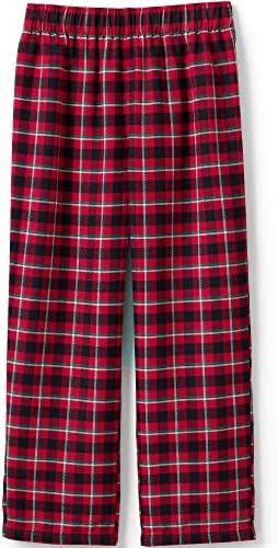 Lands' End Kids Flannel Pajama Pant Rich Red Field Check Kids 14