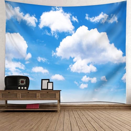 Tapisserie murale ciel bleu grand format 240x260 cm deco de chambre moderne nature