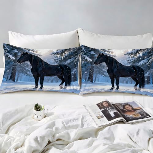 Housse de couette cheval de qualité supérieure en microfibre douce 240 x 260 cm