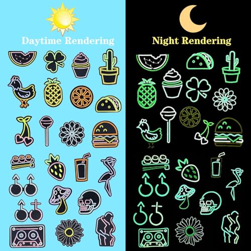 Attuslla 23 PCS Iron on Patches Glow in Dark Sew on Patch, Fruit Style Sew on Embroidered Patches, Applique Repair Emblem for Clothes, Jackets, Jeans, Backpacks and Hats by Attuslla - Used condition - Image 2