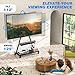 Rfiver Heavy Duty Rolling TV Stand for 43-80 Inch TVs up to 150lbs, Mobile TV Cart on Wheels with Dual Storage Shelves, Outdoor TV Stand with Tilt & Swivel Adjustment for Optimal Viewing Angles