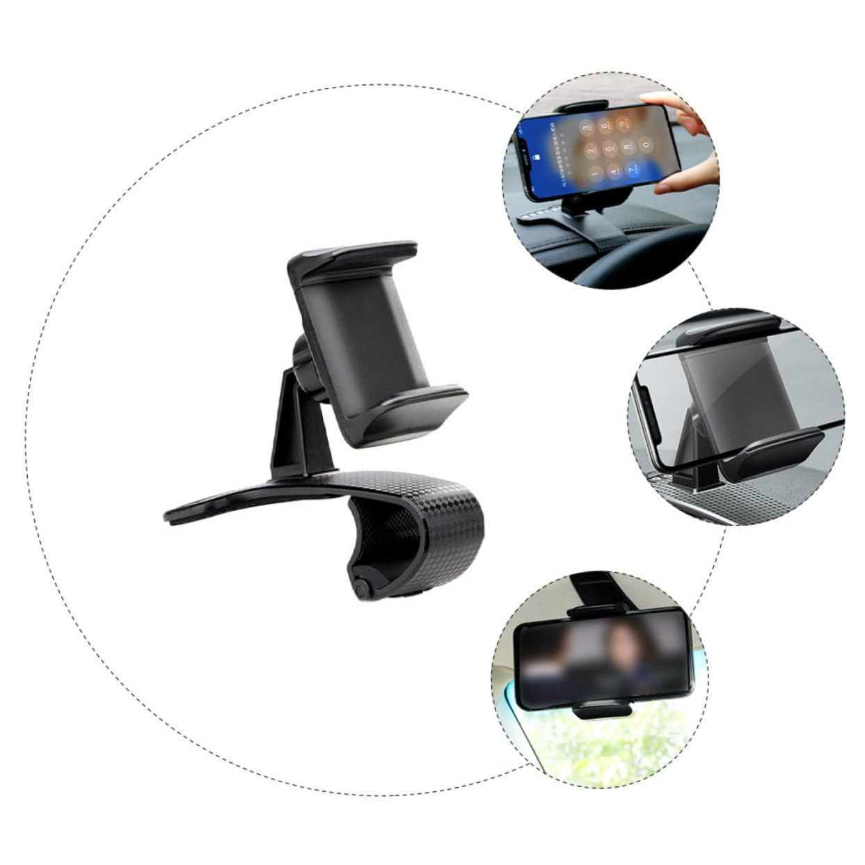 HOMSFOU 3pezzi Supporto Per Telefono Da Auto Multifunzionale Con Funzione Di Navigazione e Carte Di Parcheggio Supporto Per Smartphone Antiscivolo e Facile Da Installare Adatto Per