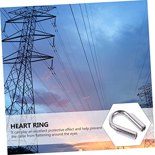 Uonlytech 12 Peças Mangas De Corda De Arame Acessórios De Anel Cabo De Metal Acessórios De Marinho C