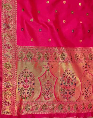 Image of SIRIL Women's Weaving Paithani Silk Saree With Unstitched Blouse Piece