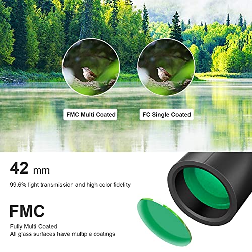 Aoaoy Fernglas 12x42 HD Kompakte Ferngläser Wasserdicht für ErwachseneKinder und Kinder, Fernglas mit BAK4-Prismen und… – Bild 6