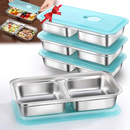 4 Pack Stainless Steel Snack Storage Containers