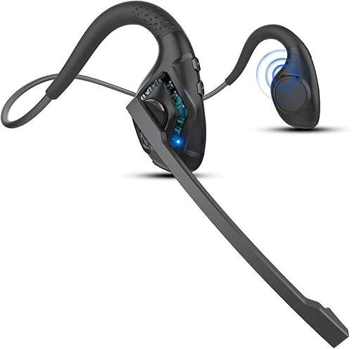 iDIGMALL Auriculares Bluetooth 5.3 con micrófono, auriculares de oreja abierta con micrófono de cancelación de ruido para teléfono, PC, computadora