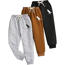Nivne Tco Toddler Boy Pants - 3 Pack Sweatpants - Dinosaur Graphic Print Toddler Jogger Pants Size 3T 4T 5T 6T 7T