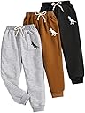 Nivne Tco Toddler Boy Pants - 3 Pack Sweatpants - Dinosaur Graphic Print Toddler Jogger Pants Size 3T 4T 5T 6T 7T