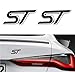 ST Emblem 3D Metal Badge Car Hood Truck Door Side Fender Rear Trunk Emblem Sticker Decals for Focus Focus 2 Focus 3 Auto F-150 Sport Decoration Accessories (Black)