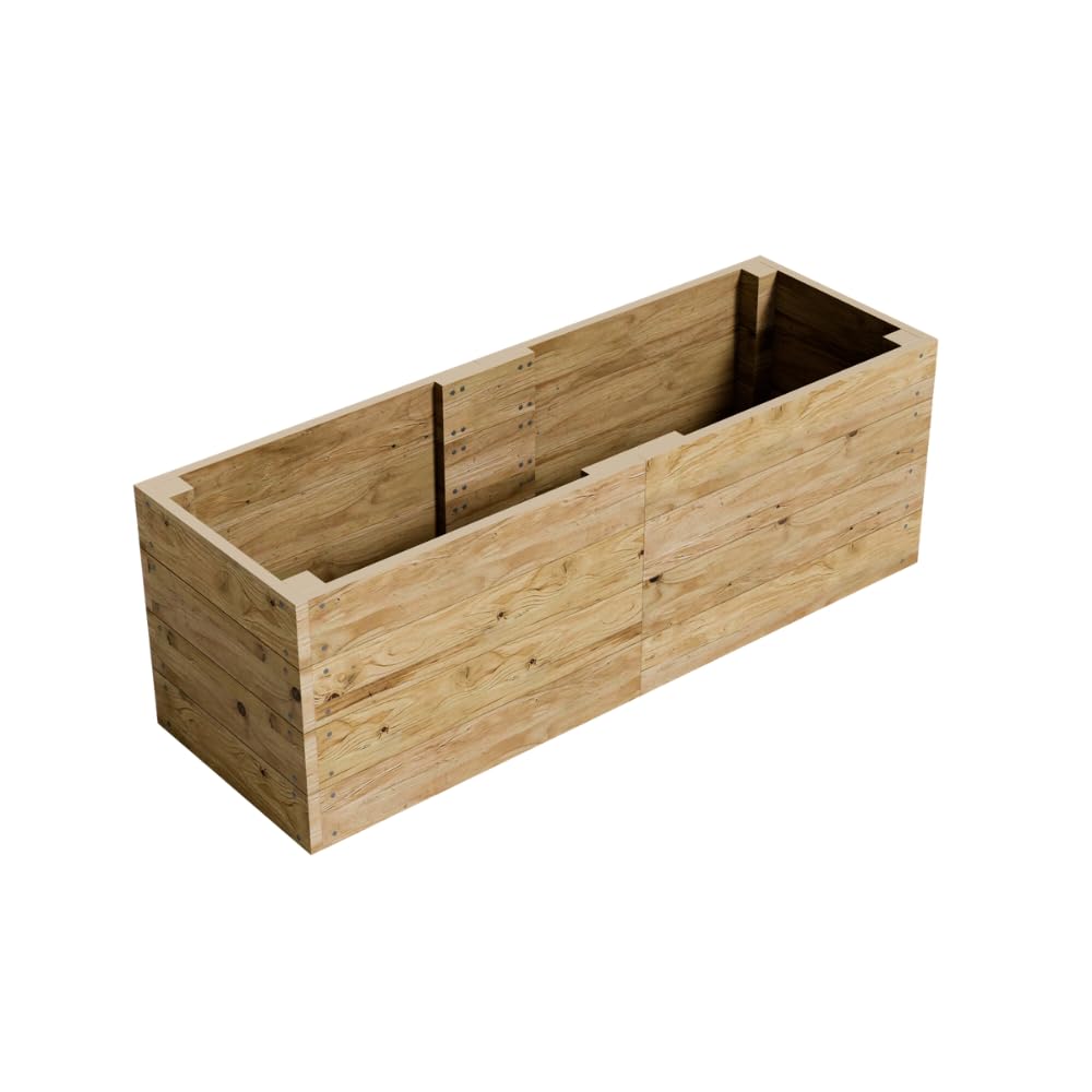 Conka Garden - Wooden Raised Bed Kit - Large Garden Planters for Vegetables, Herbs, Flowers – Start Growing Plants Earlier & Better - Durable & Resistant FSC Treated Timber 60cm H, 120cm x 180cm
