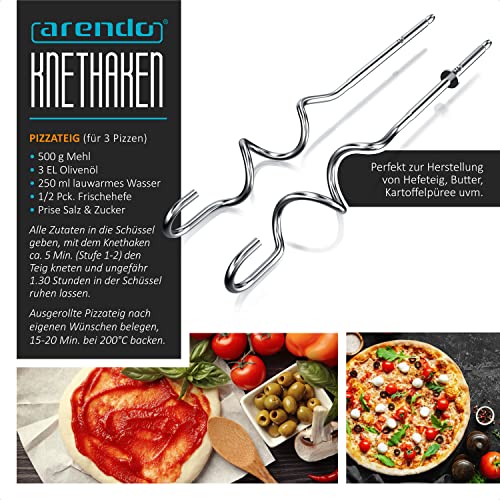 Handmixer 450 Watt von Arendo – Elektrischer Handrührer mit Zubehör