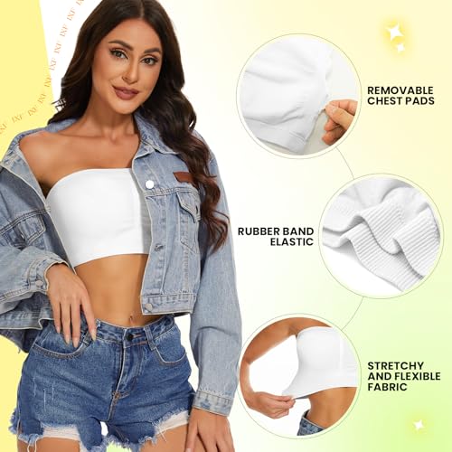 Tube Tops Strapless Bras for Women Wireless Bandeau Bra Invisible Bralette Padded Seamless Bra3