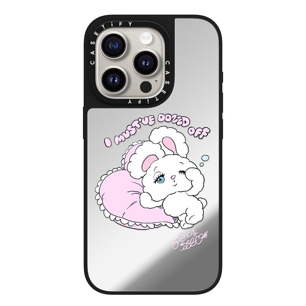 CASETiFY ミラー iPhone 15 Pro ケース [反射性 / 1.5mからの落下試験をクリア / Magsafe に対応] - Awakening of QT - シルバー (ブラックバンパー)