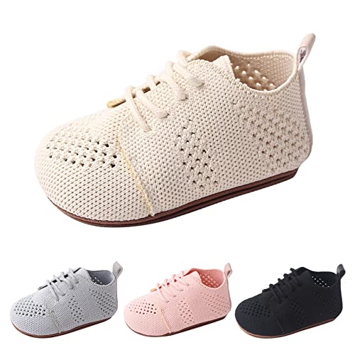 Spring and Summer Children Infant Toddler Shoes Boys and Girls Floor Sports Shoes Non Slip Lace Boys Casual Shoes Size 4 (Grey, 6-12 Months)3