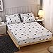 Mengersi Cartoon Sheet Set - Bed Sheets - Extra Soft - Deep Pockets - 1 Fitted Sheet, 1 Flat, 1 Pillow Case - 3 Piece (Twin, Gray)