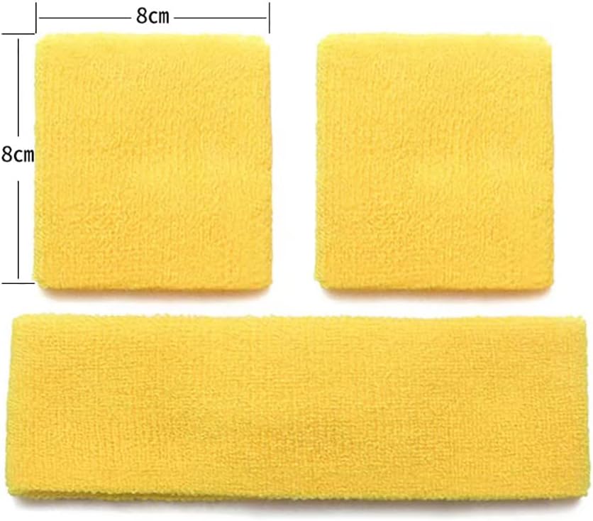 2 Sets Sweatbands Set Sports Headband Wristbands Head Wrist Sweat Bands Terry Cloth Sweatbands Exercise Headband Wristbands for Working Out - Image 6