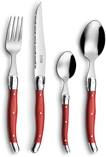 Pradel Essentiel Rustic Besteckset 24-teilig 18/0 für 6 Personen, Rot