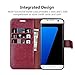 OCASE Galaxy S7 Edge Case [TPU Shockproof Interior Protective Case] [Card Slot] [Kickstand] Leather Wallet Flip Case Samsung Galaxy S7 Edge (Burgundy)