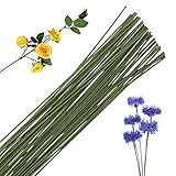 SOCNITC 50pcs Floral Wire Dark Green, 18 Gauge Flower Wire Sticks, Floral Supplies 14 inches for DIY