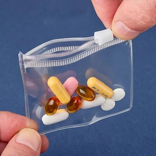 1Set/20Pcs Jewelry Storage Rolls - Reusable Zipper Bags for Accessories, pill organizer and travel essentials, 20PCS