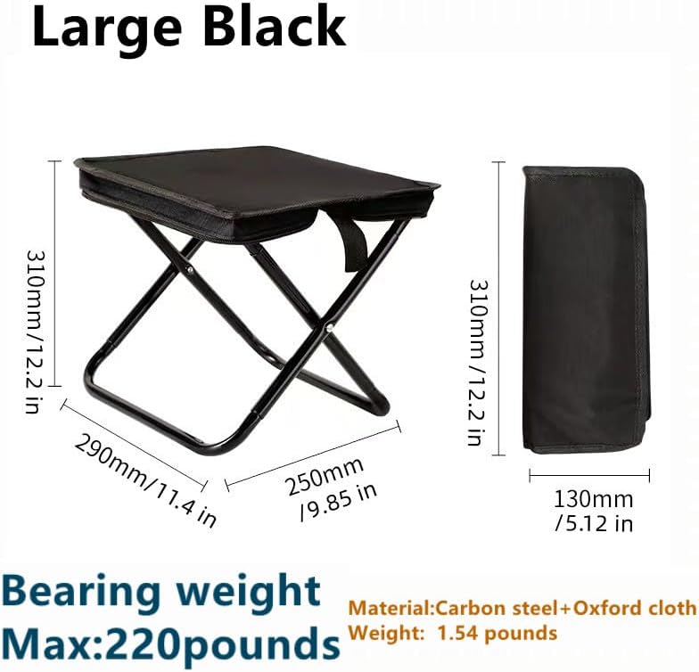 Miniatura 3 de Taburete portátil para acampar y silla pequeña plegable, taburete plegable compacto, taburete plegable duradero para pesca, senderismo, barbacoa,