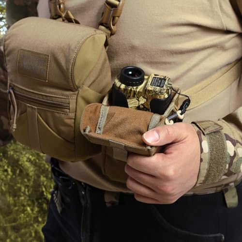 VOTAGOO GEAR Rangefinder Pouch with Protective Padding and Quick-Release Buckle, Molle Compatiblefor Binocular Packs, Tactical Hunting Bag Accessory (Brown) - Thumbnail 7