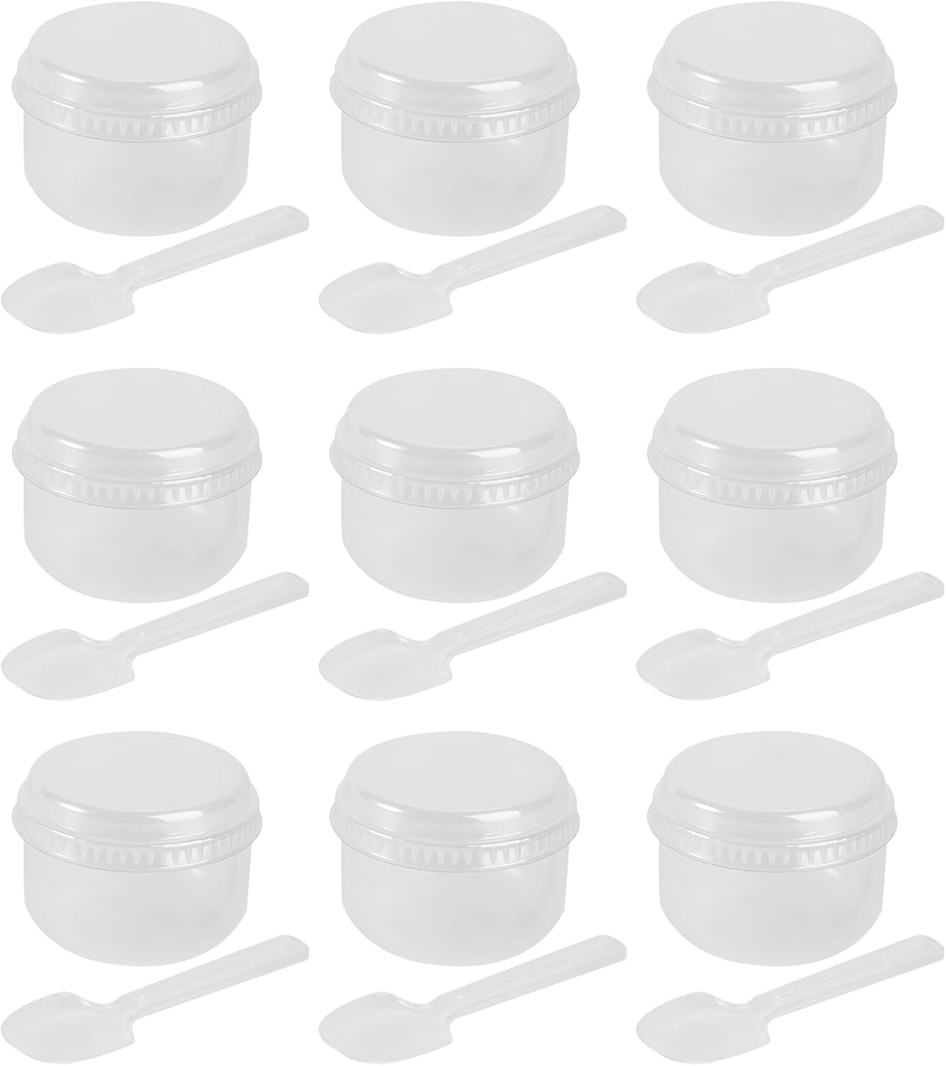 Reusable Pudding Cups Set 1.77 Inch Clear Plastic Dessert Containers with Lids for Baking Parties Weddings and Diy Panna Cotta Snacks
