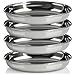 Produktbild com-four® 4X ovale Schale - Serviergeschirr aus Metall für Mezze oder Antipasti - Schalen als Ablage - Glänzende Dekoschale zum Präsentieren von Obst und Snacks (4X 26 cm)