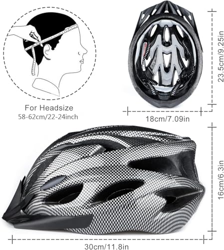 RaMokey Fahrradhelm für Erwachsene Herren Damen, EPS-Körper + PC-Schale, MTB Mountainbike Helm mit...