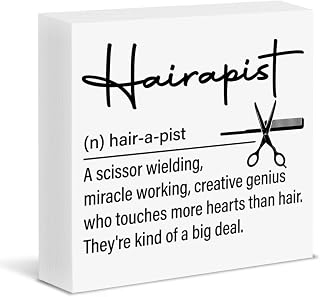 Hairstylist Gifts Hair Salon Decor, Hairdresser Hair Stylist Gifts Hairapist Definition Wood Block Sign