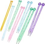 7 Paire Aiguilles de tricot en plastique multicolore Outil de tissage Aggreko Outils de tricotage en cristal Aiguille acrylique pour sweater écharpe Longueur 26cm/10.35IN