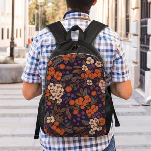 Mochila para mujeres y hombres con flores blancas, impermeable, para senderismo y viaje miniatura 7