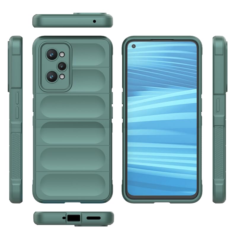 Image of Coko Back Case Cover for Realme GT Neo 2 5G, Compatible for Realme GT Neo 2 5G Back Case Cover, Matte Case with Inner Lining, Liquid Silicon Magic Case with Side Grip Camera Protection (TPU, Green)