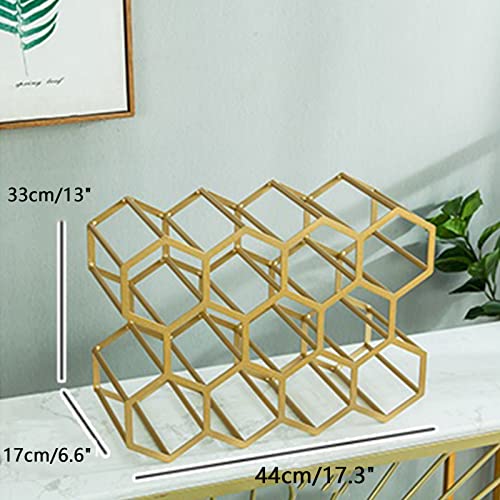Soporte de vino metálico dorado para mesa miniatura 2