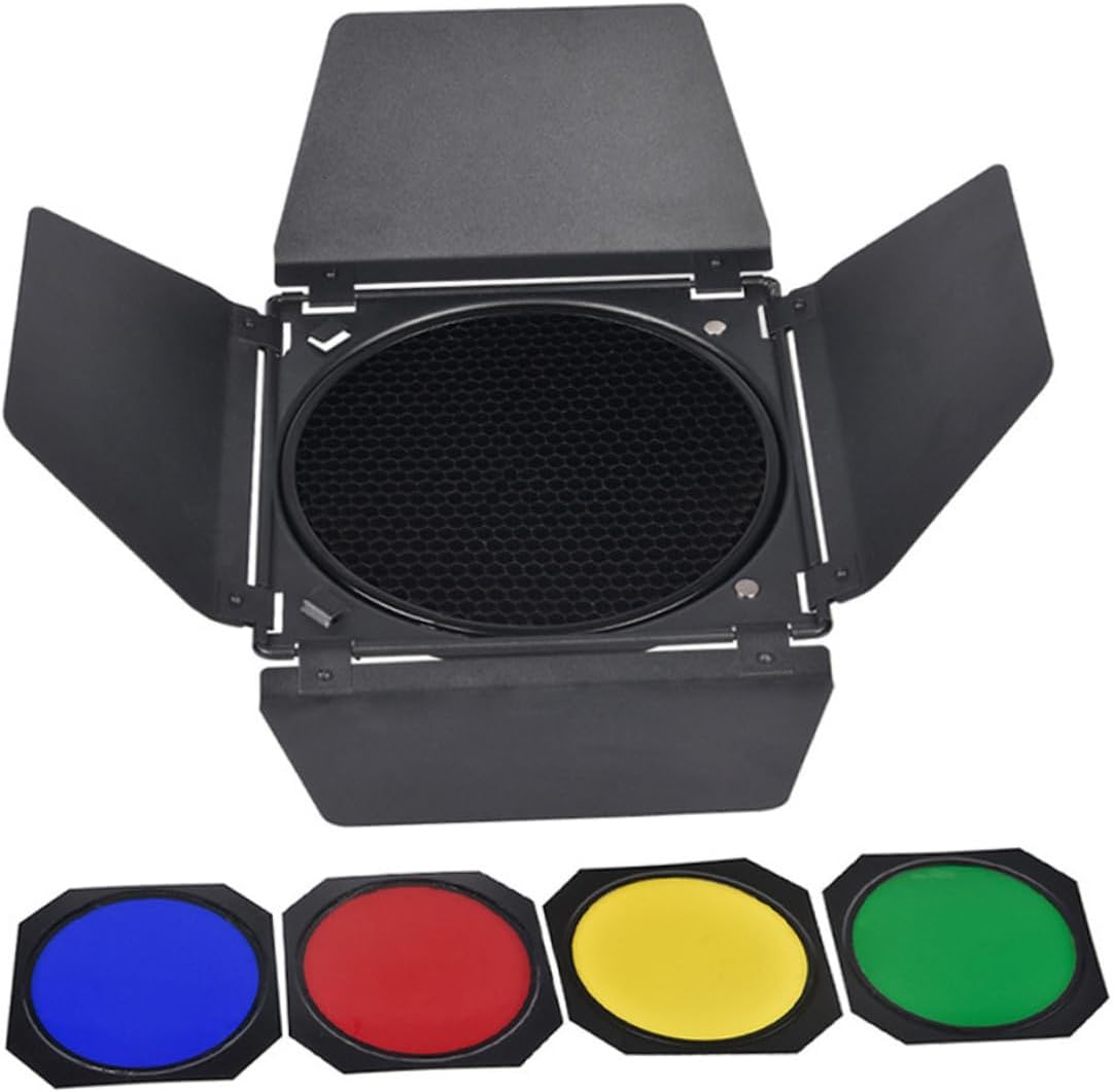 1set Photography Lamp Baffle Kit Honeycomb Cover and Color Filters for Flash Lighting Accessories for