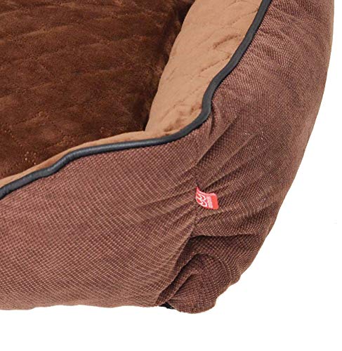 BOUTIQUE ZOO Premium Orthopädisches Hundebett | Größe M: 60 x 50 x 19 cm | Bett für Hunde oder Katzen | Hundesofa, Hundekissen, Hundeliege | abwaschbar Hundekorb | Thermo Isolierung | Farbe: Braun