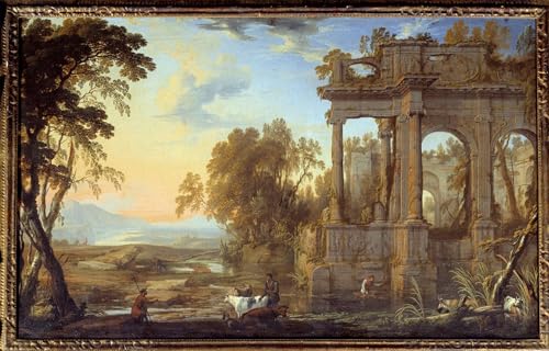 Affiche impression d'art paysage ruines pasteurs Pierre Patel toile décoration murale 60x90
