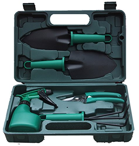 Preisvergleich Produktbild Blansdi Gartengeräte Multifunktion Gartenwerkzeug Sets aus Edelstahl (5in1) Werkzeug Beutel, Gartenschere,Sprühflasche,Harke,2 Handschaufel,rostfrei und sehr robust