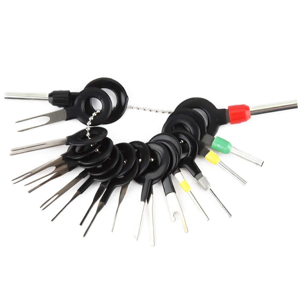 Terminal Release, Metal 18Pcs Car Wire Harness Plug Terminal Extractor Pick Connector Crimp Pin Back Needle Remove Tool Car Replacement Accessories