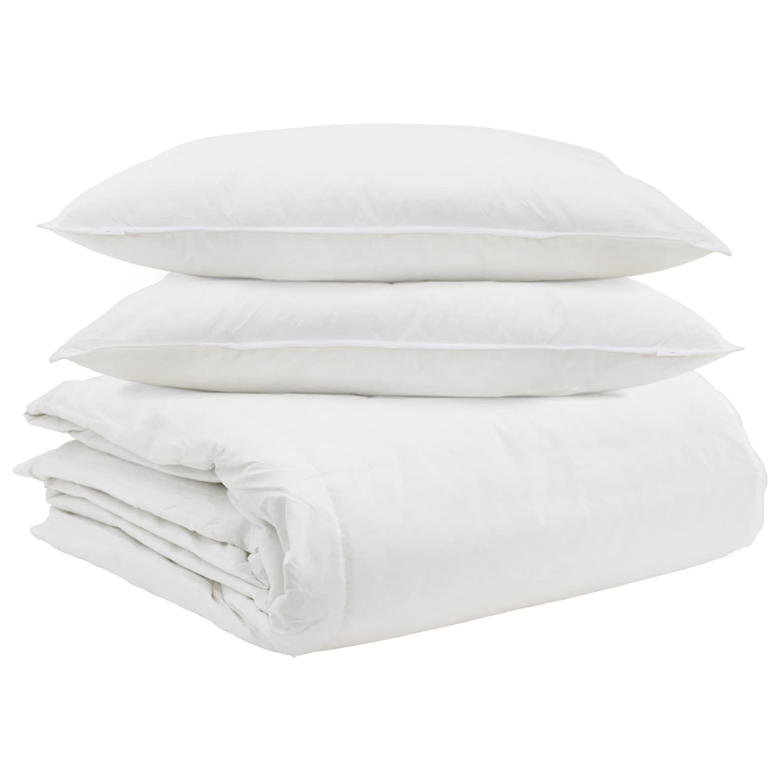 Set di Piumoni con Cuscino 3 PCS Bianco Piuma D'Anatra