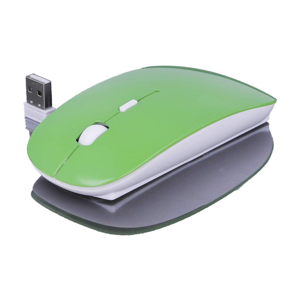 REY Wireless Mouse Slimline Mac Design with Green/White Surface