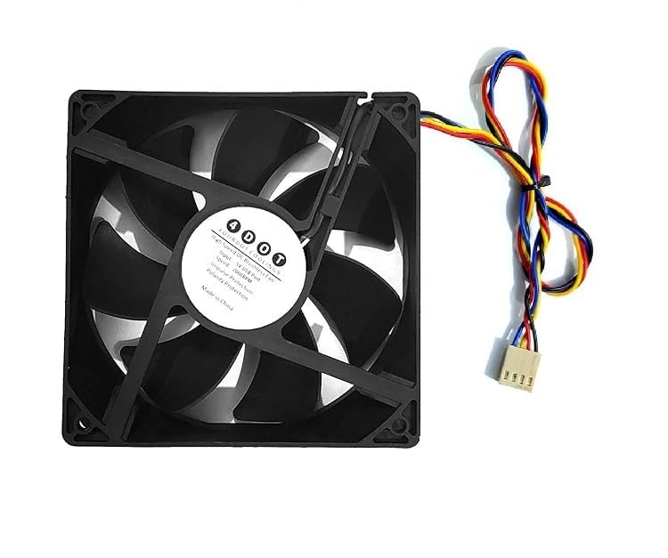 Image of Fourdot 120mm 5Inch Cabinet Cooling Fan 12V Model 12038 (3000RPM with PWM Motherboard Connector)