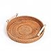 N\C Taca rattanowa, koszyk na chleb, taca na owoce, pleciony koszyk na chleb, wietnamski bambus tkana taca śniadaniowa na przekąski średnica 28 cm / duża paleta bukowa
