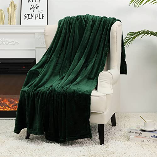 Image of NANPIPER Fleece Blankets Super Soft Flannel Queen Size Blanket for Bed Luxury Cozy Microfiber Plush Fuzzy Blanket,Olive Green