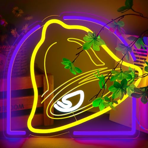 Image of Pugna Tacos Neon Signs for Wall Decor Taco Team Neon Lights for Bedroom Led Signs Suitable for Dormitory Man Cave Christmas Gift